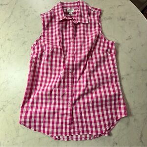 J. Crew Pink and White Gingham Top
